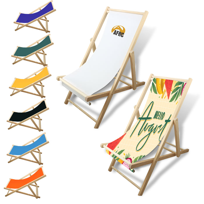 Wooden Beach Deck Chair - Custom Promotional Product