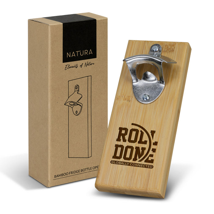 NATURA Bamboo Fridge Bottle Opener - Custom Promotional Product
