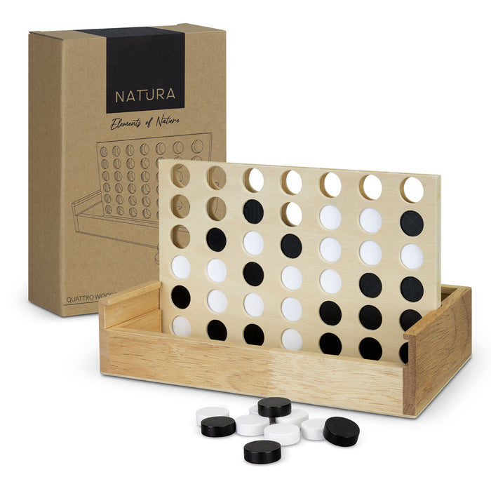 Quattro Wooden Four-in-a-Row Game - Custom Promotional Product
