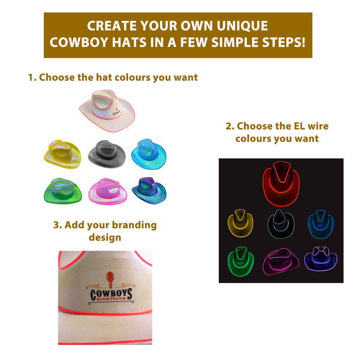 Light Up Cowboy Hats - Custom Promotional Product