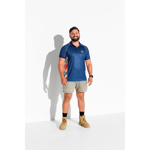 Trademutt Navy Fractal Short Sleeve Polo - Custom Promotional Product