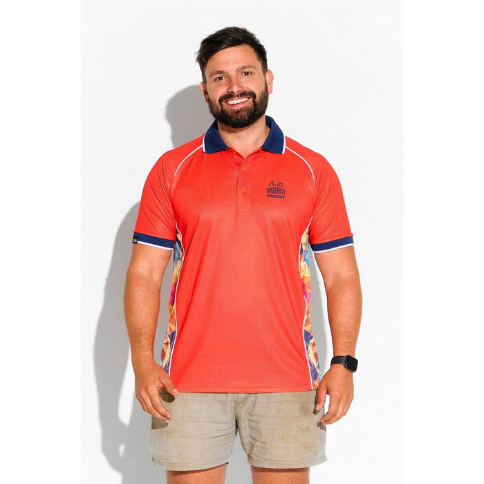 Trademutt Orange Fractal Short Sleeve Polo - Custom Promotional Product