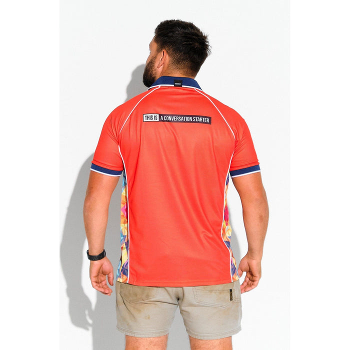 Trademutt Orange Fractal Short Sleeve Polo - Custom Promotional Product