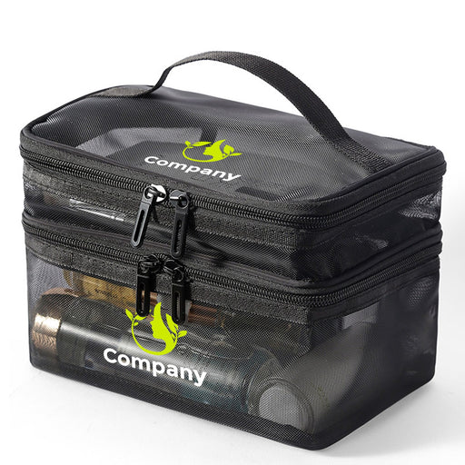 Nylon Mesh Sheer Double Layer Cosmetic Bag - Custom Promotional Product