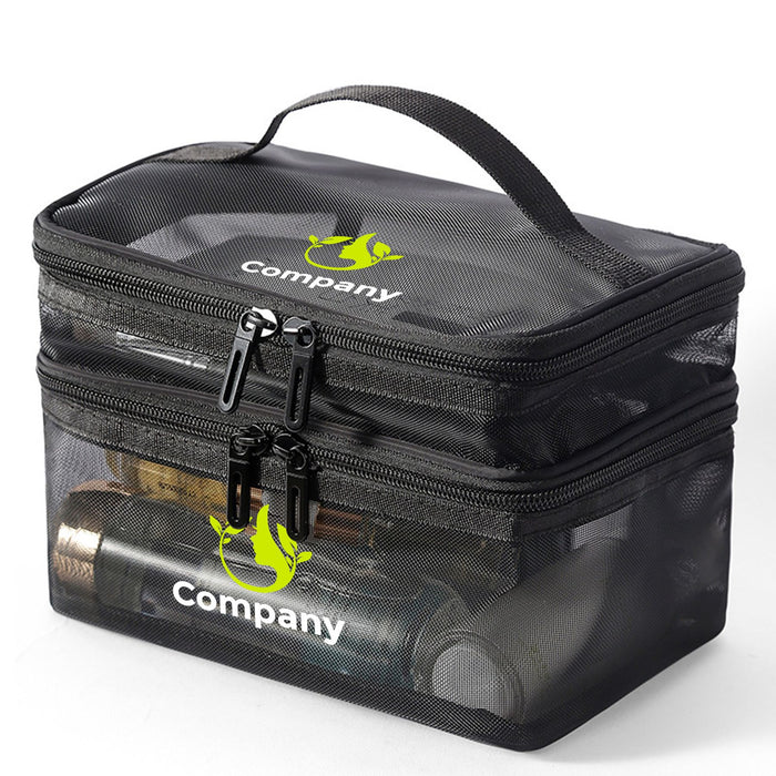 Nylon Mesh Sheer Double Layer Cosmetic Bag - Custom Promotional Product