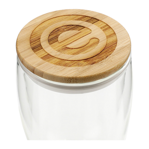 Easton Glass Cup w/ Bamboo Lid 355ml - Custom Promotional Product