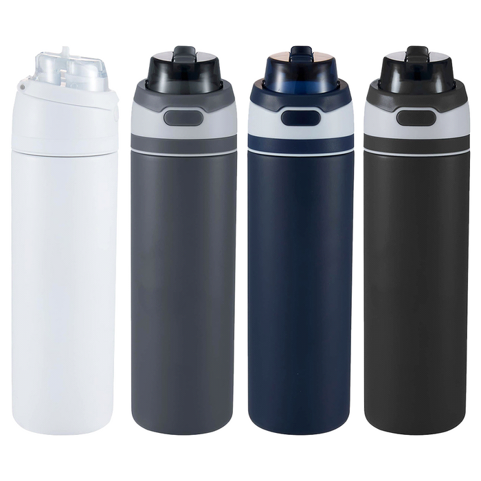 Elvin 900ml Recycled Stainless Flip Straw Bottle - Custom Promotional Product
