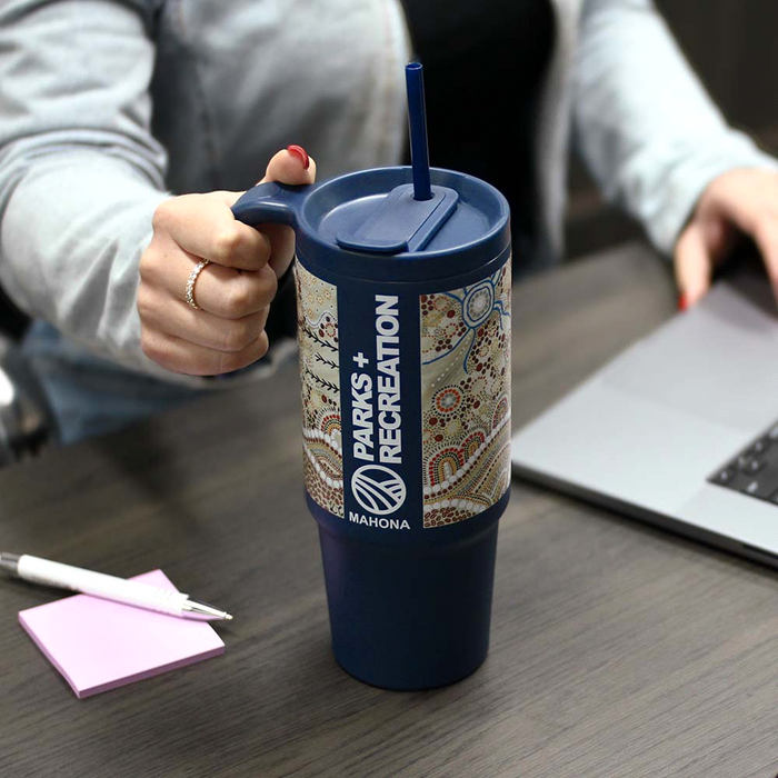The Tilly Tumbler - Recycled w/ Handle 900ml - Custom Promotional Product