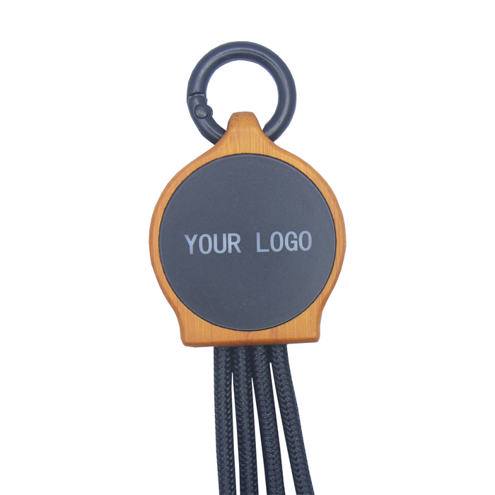 Bamboo Charging w/ RPET Cables - Custom Promotional Product