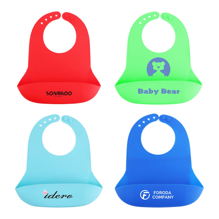 Silicone Bib with Snap Closure - Custom Promotional Product