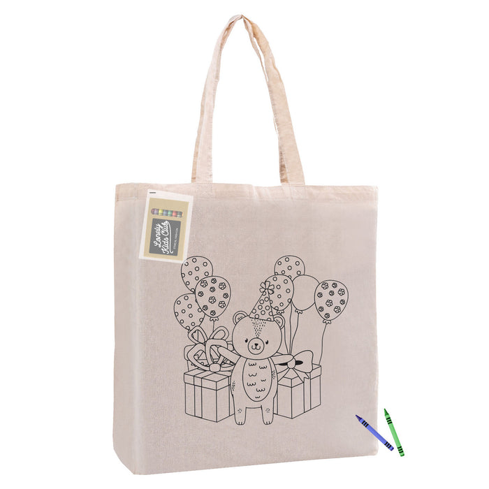 COLOURING CALICO BAG WITH GUSSET