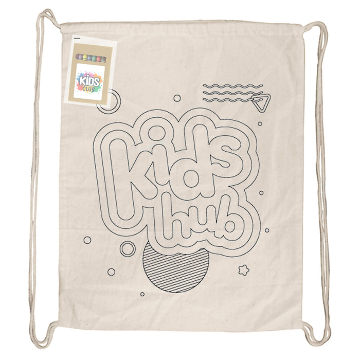 COLOURING CALICO LIBRARY BAG