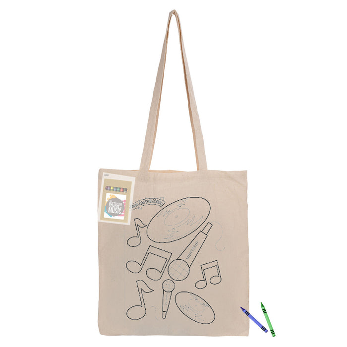 COLOURING LONG HANDLE CALICO SHOPPER