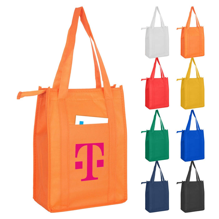 NON WOVEN COOLER BAG WITH TOP ZIP CLOSURE