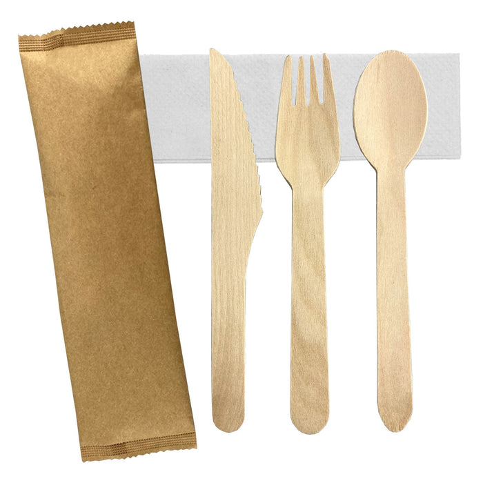 4 PCS WOODEN CUTLERY SET