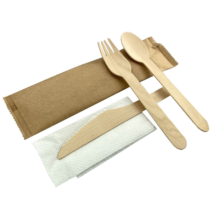 4 PCS WOODEN CUTLERY SET