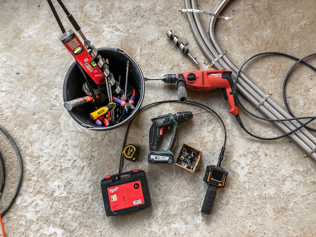 red corded hand drill