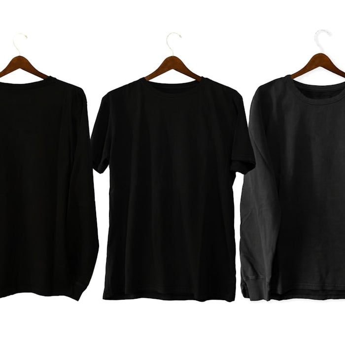 black crew neck t-shirt