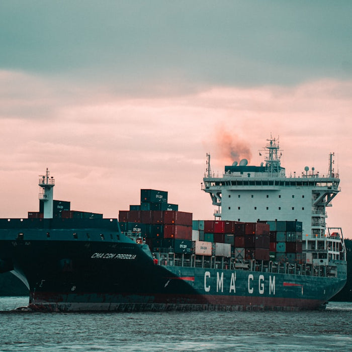 a large cargo ship in a body of water