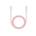 100W Fast Charging Cable - A pink 100W fast charging cable with white connectors, featuring a logo on the cable.
