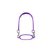 Silicone Cup Carry Strap - A drink bottle carry strap in purple silicone with metal clasps at both ends. Features a logo on the handle.