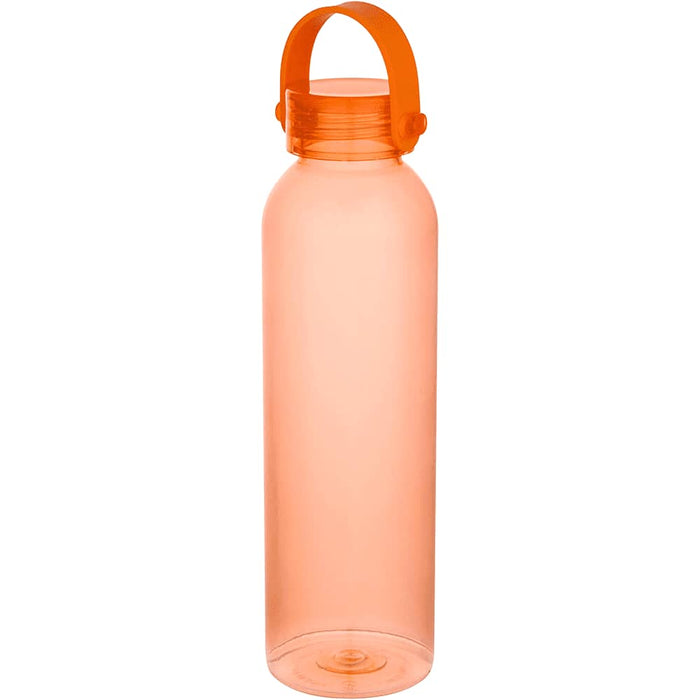 Alti 630 ml RCS Recycled Plastic Water Bottle - A drink bottle in translucent orange, featuring a handle and a logo.