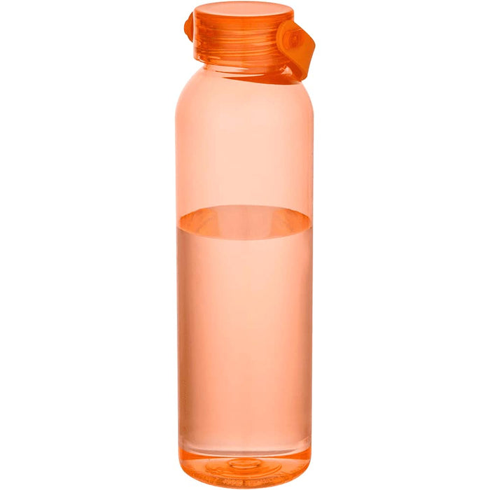 Alti 630 ml RCS Recycled Plastic Water Bottle - A drink bottle made from recycled plastic, featuring an orange body and a secure screw-top lid, filled with water.