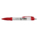 Flag Banner Pen - A clear plastic pen with red accents, featuring a visible measurement scale and a clip for convenience.