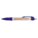 Flag Banner Pen - A plastic pen featuring a transparent barrel with purple accents and a logo.
