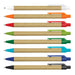 Kraft Pen - A selection of plastic pens with Kraft paper bodies in various colours: white, orange, red, green, blue, and black.