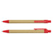 Kraft Pen - A Kraft Pen featuring a brown paper barrel and red plastic accents, including a clip and tip.