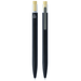 Lifestyle Essentials Pack - Recycled aluminium pen with bamboo clicker, featuring a sleek black design and a logo on the side.