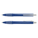 Vulcan Pen - A blue plastic pen featuring a sleek design and chrome accents, with a branding logo on its body.