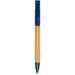 Delfina Phone Holder Pen - A pen with a bamboo body and navy blue cap, featuring branding on the side.