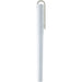 Mauna Recycled PET Gel Rollerball Pen - A white gel rollerball pen with a clip, featuring a smooth, sleek design. It has a logo on the body.