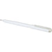 Mauna Recycled PET Gel Rollerball Pen - A white rollerball pen made from recycled PET, featuring a clip and a branding logo.
