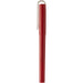 Mauna Recycled PET Gel Rollerball Pen - A red rollerball pen made from recycled PET, featuring a clip and a smooth design. It has a branding logo.