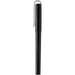 Mauna Recycled PET Gel Rollerball Pen - A black rollerball pen with a white clip and a sleek design. The pen has a logo on its body.