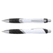 Borg Pen - White Barrel - A white barrel pen with black grip and silver accents, featuring a logo on the side.
