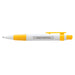Big Message Pen - A plastic pen in white and yellow with a prominent window display and a clip for attaching.