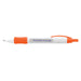 Atara Message Pen - A plastic pen featuring an orange grip and clip, with the text "Worldwide Coverage" printed on the barrel.
