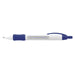 Atara Message Pen - A white and blue plastic pen featuring a textured grip and a branding logo.