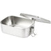 Seasons Titan Recycled Stainless Steel Lunch Box - A stainless steel lunch box with a silver finish, featuring a hinged lid and a clasp closure.