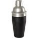 Seasons Gaudie Recycled Stainless Steel Cocktail Shaker - A stainless steel cocktail shaker featuring a black matte finish and a silver top, with a logo on the side.