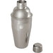 Seasons Gaudie Recycled Stainless Steel Cocktail Shaker - A stainless steel cocktail shaker in a silver finish, with a logo and a removable cap.