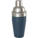 Seasons Gaudie Recycled Stainless Steel Cocktail Shaker - A stainless steel cocktail shaker with a matte navy blue finish and a shiny silver top. It has a logo on the side.