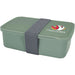 Seasons Dovi 800 ml Lunch Box - A green lunch box with a grey elastic strap, featuring a logo on the lid.