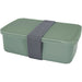 Seasons Dovi 800 ml Lunch Box - A green 800 ml lunch box with a grey elastic strap for secure closure, featuring a simple, sleek design.