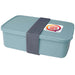 Seasons Dovi 800 ml Lunch Box - A lunch box in a muted blue colour, featuring a grey strap and a small logo on the lid.