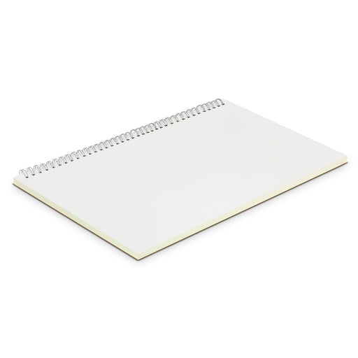 Lancia Full Colour Notebook - Large - A large spiral-bound notebook with a plain white cover and blank pages, featuring a simple design.